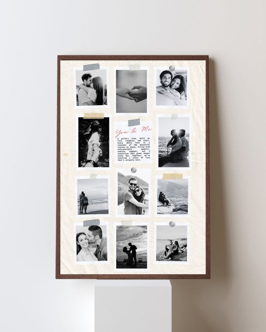 Valentine's Day Gift, Custom Polaroid Photo Collage, Editable Canva Template design, Instant Download, 1st Anniversary Gift for Boyfriend