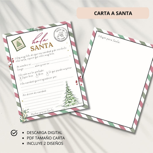 Carta a Santa Claus. Navidad para niños, Papá Noél, Carta a Santa en Español, Lista de Navidad para imprimir, Carta Querido San Nicolás