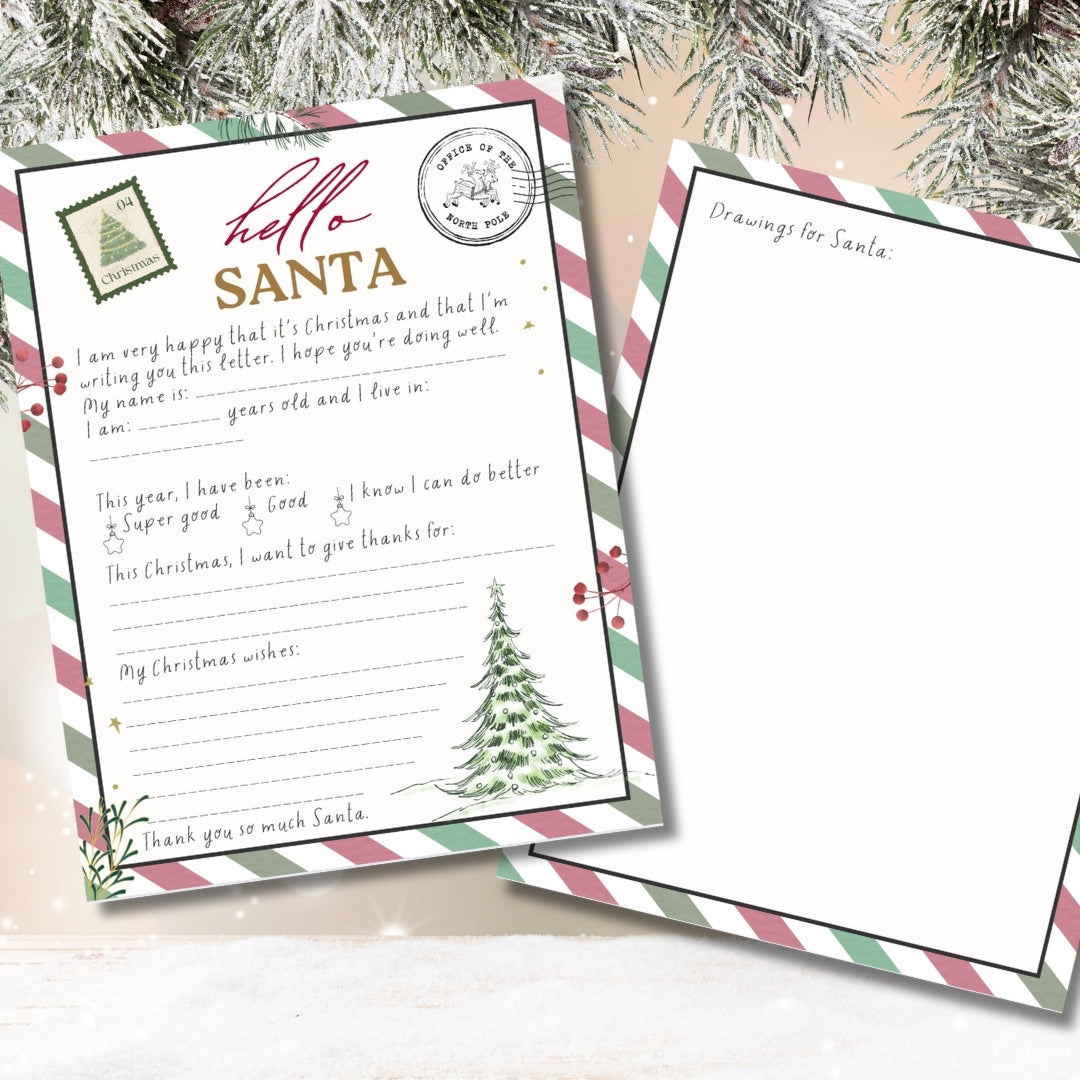 Letter to Santa, Kids Letter to Santa, Printable, Kids Christmas Wish List, Dear Santa, Santa Wish List, Easy To Print Instant Download