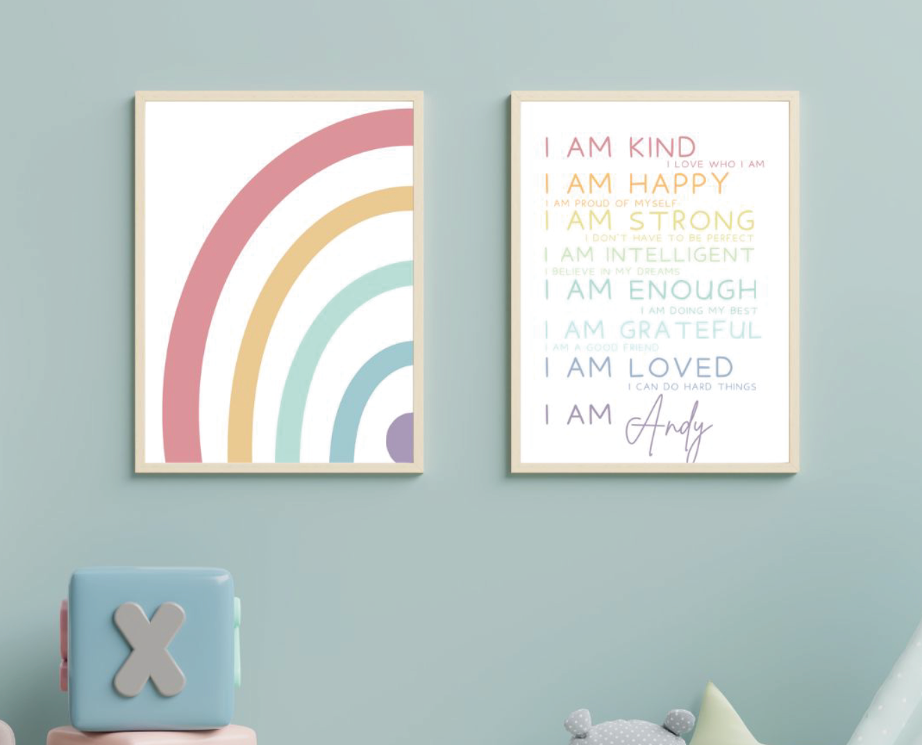 Affirmations for kids personalized wall art print Motivation for kids Bedroom Decor