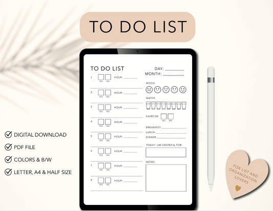 To Do List Printable, Simple Tasks List Template, #ToDoList #Productivity #PlannerPDF ; Abre una nueva pestaña