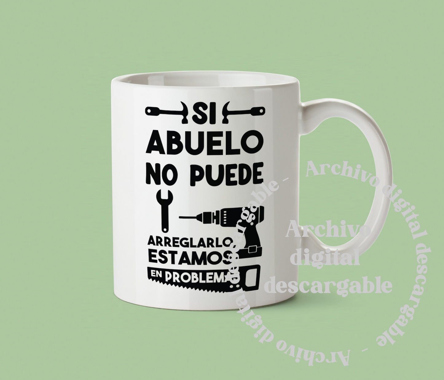 Si abue no puede arreglarlo, estamos en problemas. 7 versiones, PDF, JPG, PNG, Diseños de camisetas SVG, para Cricut, Archivos de corte de silueta, Clipart, Svg para camisas, Taza