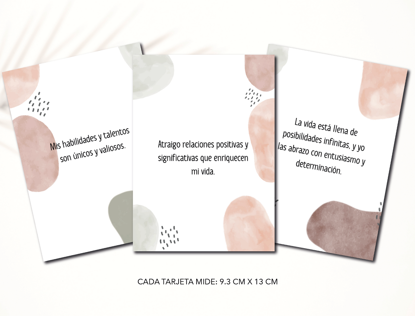 Tarjetas de afirmaciones positivas, empoderamiento personal, Diseño Digital para Imprimir, Editable en Canva, Amor propio, Salud mental