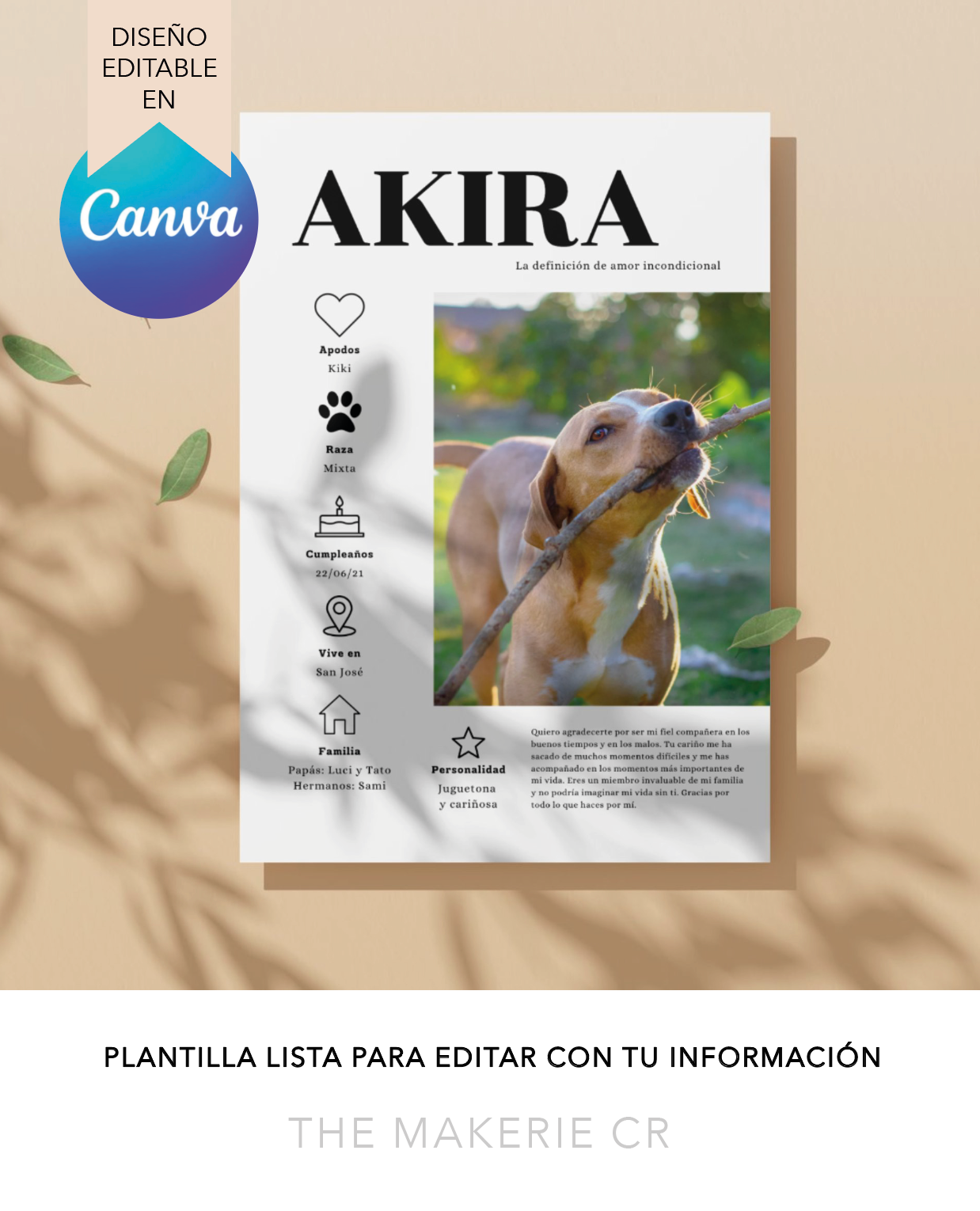 Plantilla personalizada para mascotas, regalo mascotas, decoración de fiesta para mascotas, regalo para dueños de mascotas